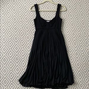 DVF black silk pleated cocktail dress size 6